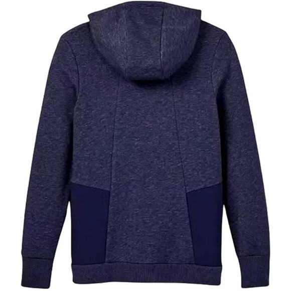 Boys' Premium Activewear Hoodie, Navy Blue Fleece Zip-Up w/ Pockets, SM (6/7) - Picture 2 of 4